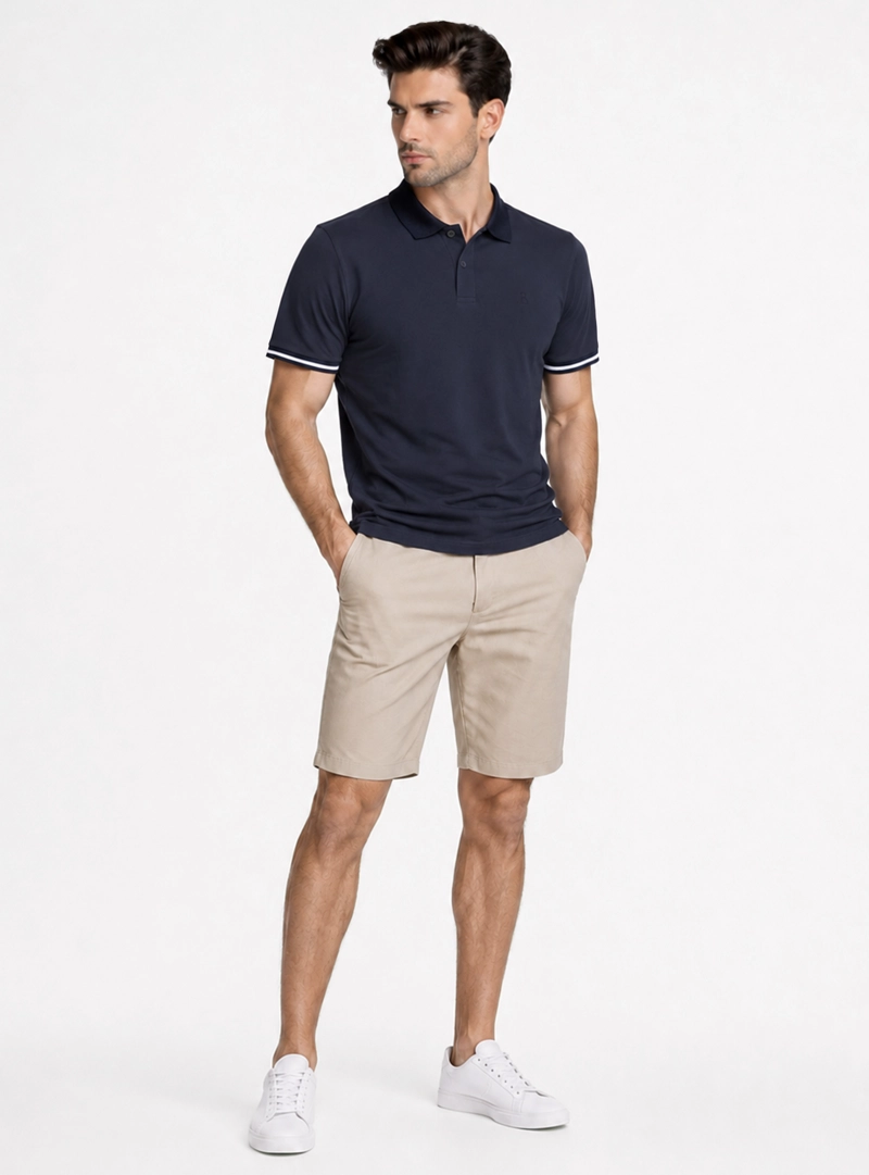 POLERA PIQUE REGULAR FIT AZUL PIERO BUTTI - 4