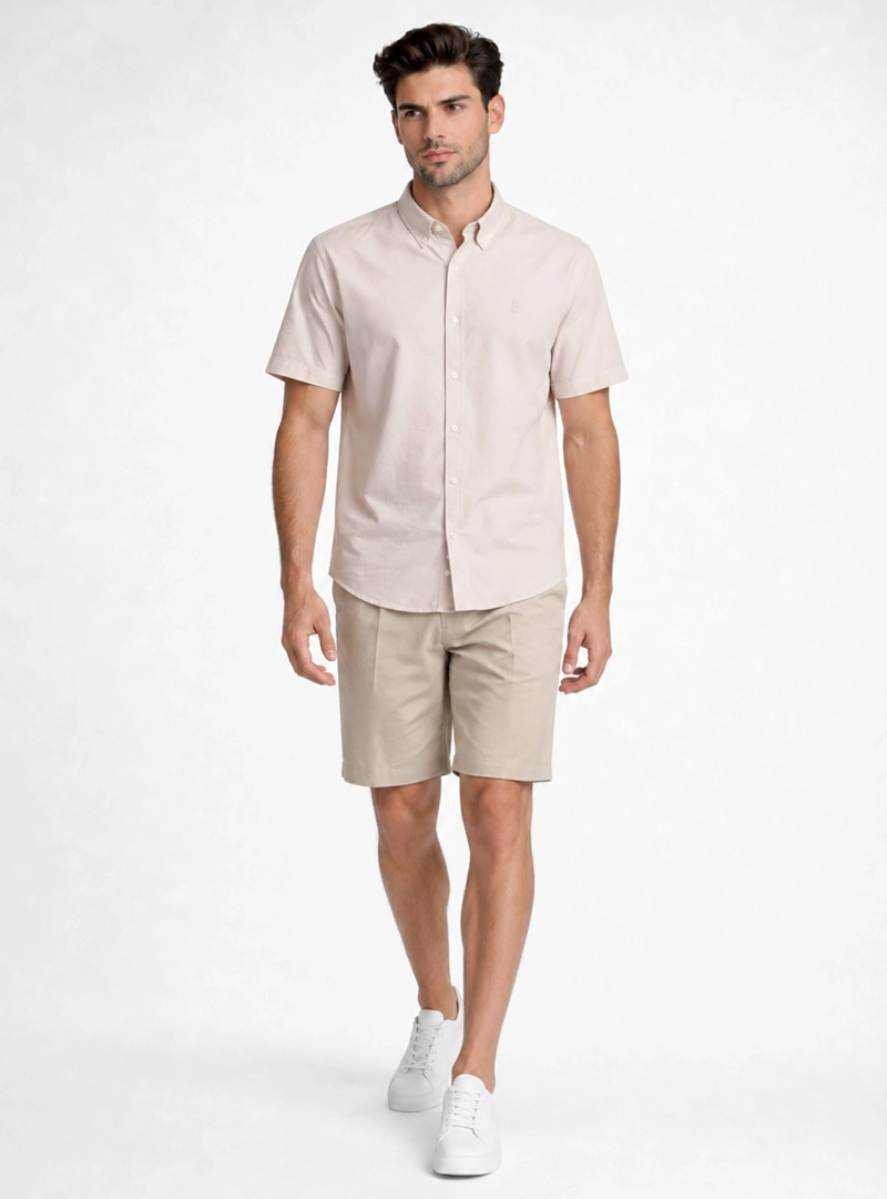 CAMISA LISA REGULAR FIT BEIGE PIERO BUTTI - 4