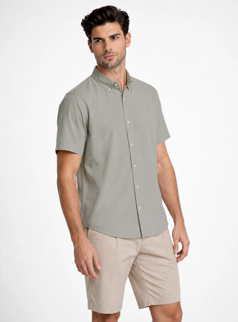 CAMISA LISA REGULAR FIT VERDE PIERO BUTTI - 1