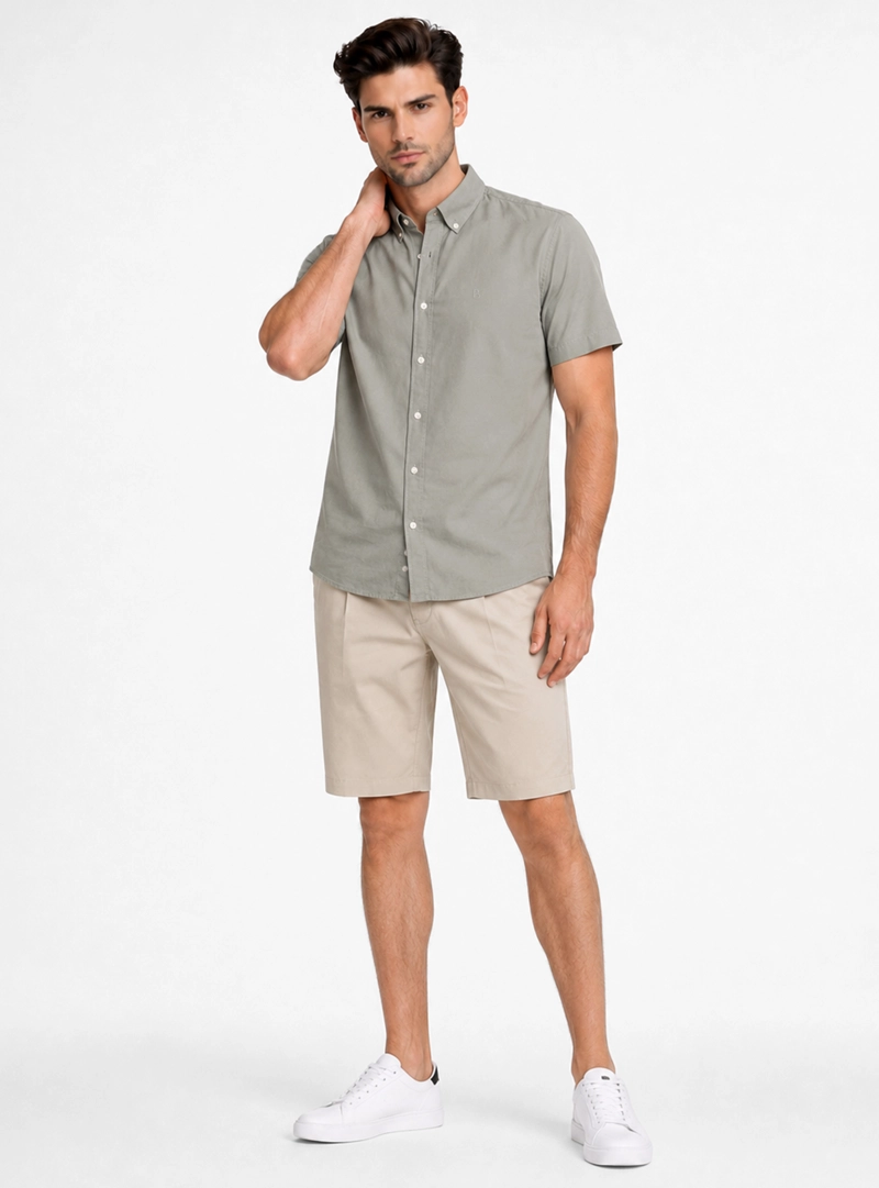 CAMISA LISA REGULAR FIT VERDE PIERO BUTTI - 4