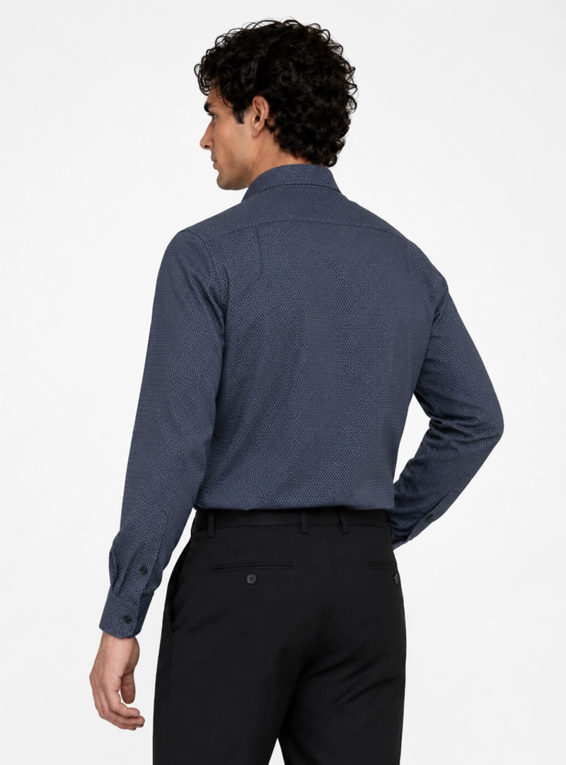 CAMISA FORMAL SPANDEX TAILORED FIT AZUL ARROW - 3