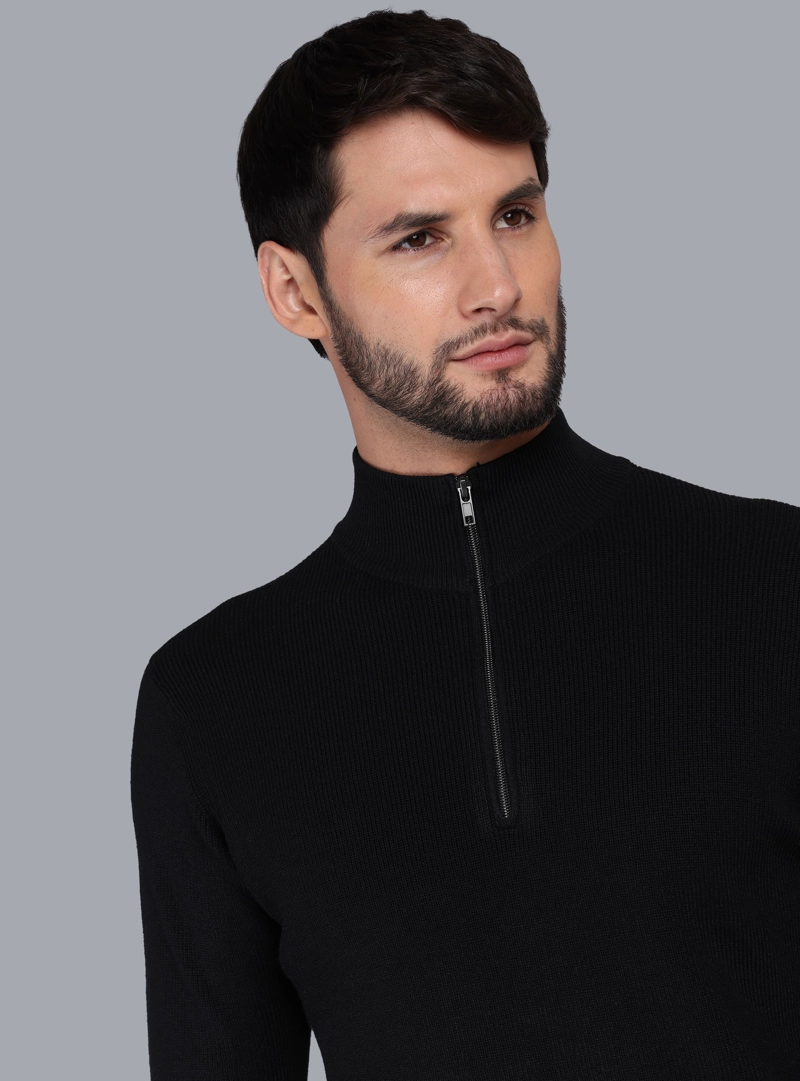 SWEATER CUELLO ALTO REGULAR FIT NEGRO ARROW - 3