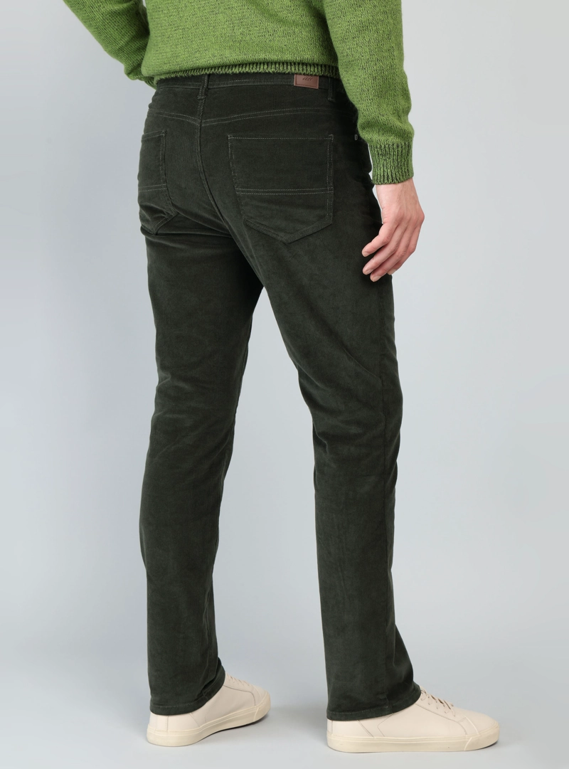 PANTALON COTELE SPANDEX REGULAR FIT VERDE ARROW - 2