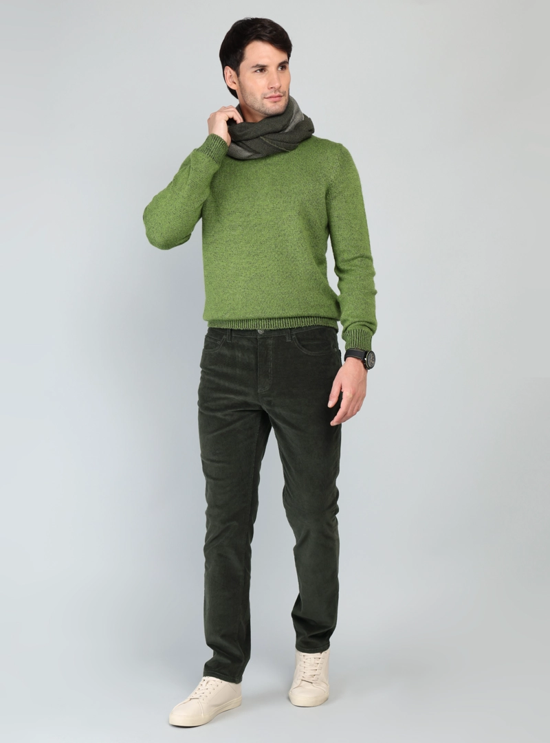 PANTALON COTELE SPANDEX REGULAR FIT VERDE ARROW - 4