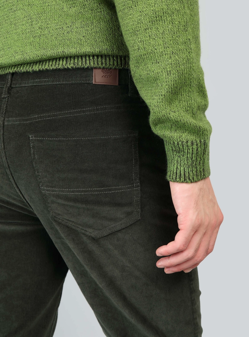 PANTALON COTELE SPANDEX REGULAR FIT VERDE ARROW - 5
