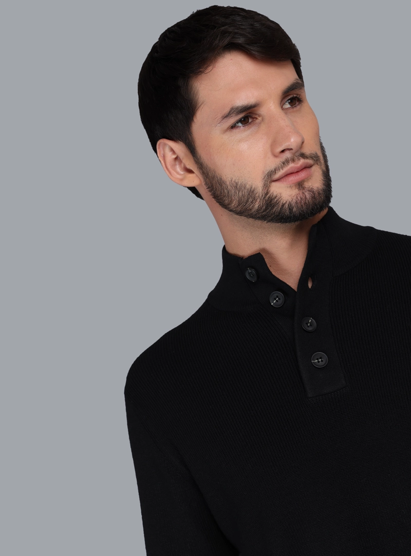 SWEATER CUELLO ALTO REGULAR FIT NEGRO ARROW - 3