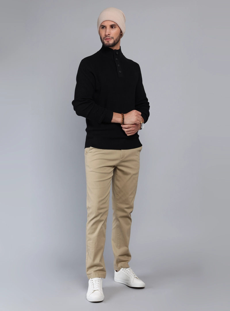 SWEATER CUELLO ALTO REGULAR FIT NEGRO ARROW - 4