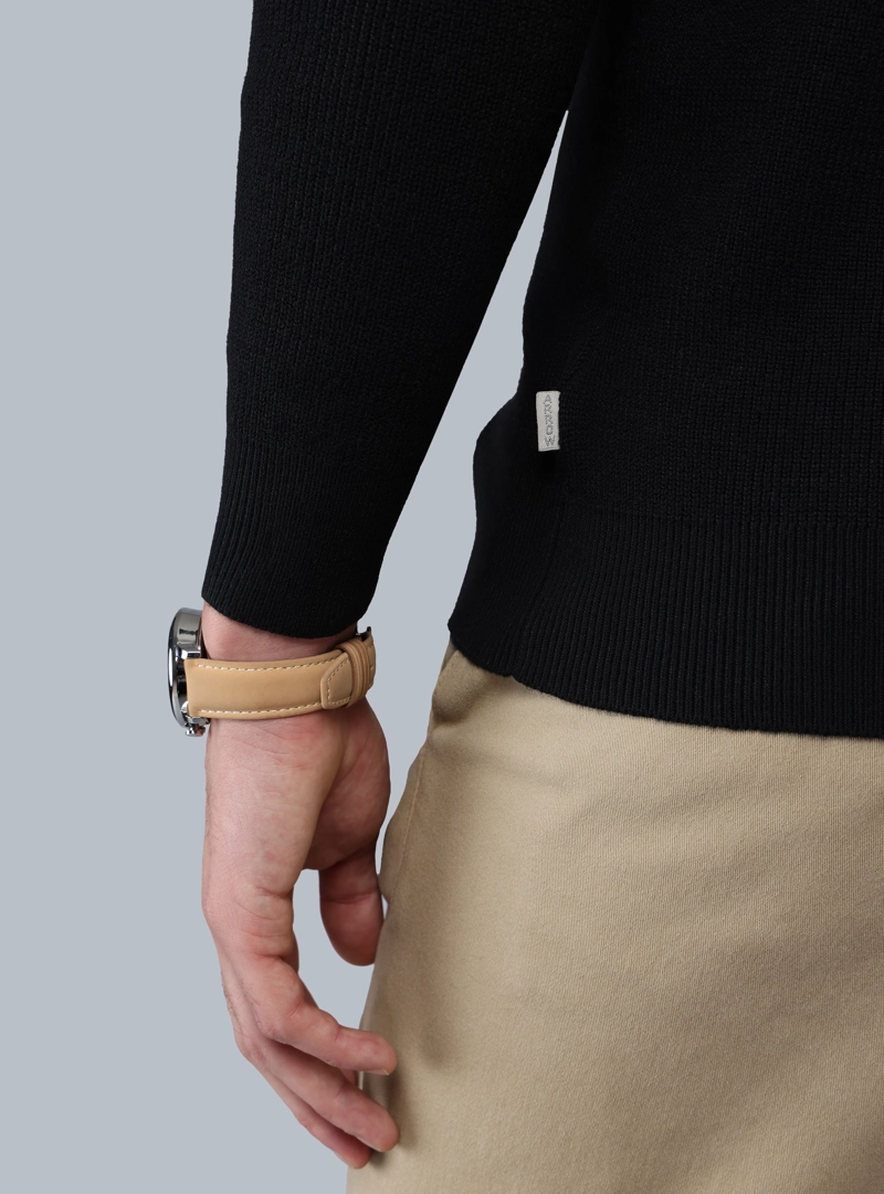 SWEATER CUELLO ALTO REGULAR FIT NEGRO ARROW - 5