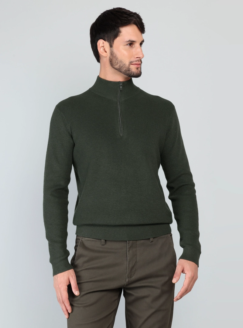 SWEATER CUELLO ALTO REGULAR FIT VERDE ARROW - 1