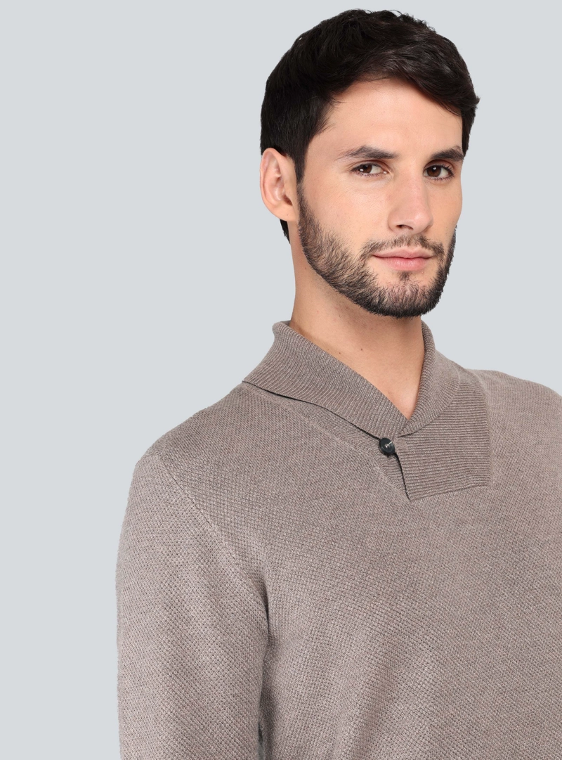 SWEATER CUELLO CRUZADO REGULAR FIT CAFE ARROW - 3