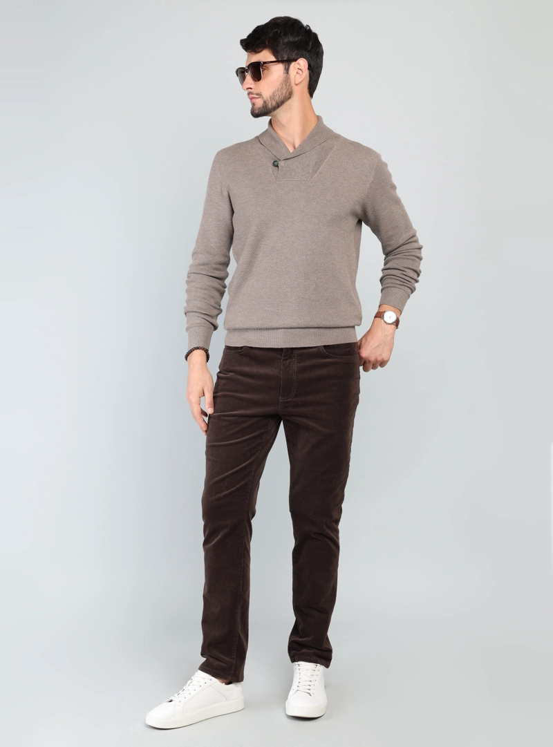 SWEATER CUELLO CRUZADO REGULAR FIT CAFE ARROW - 4