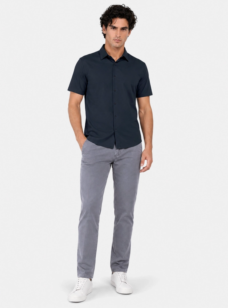 CAMISA SPANDEX NON IRON REGULAR FIT AZUL MARINO ARROW - 4