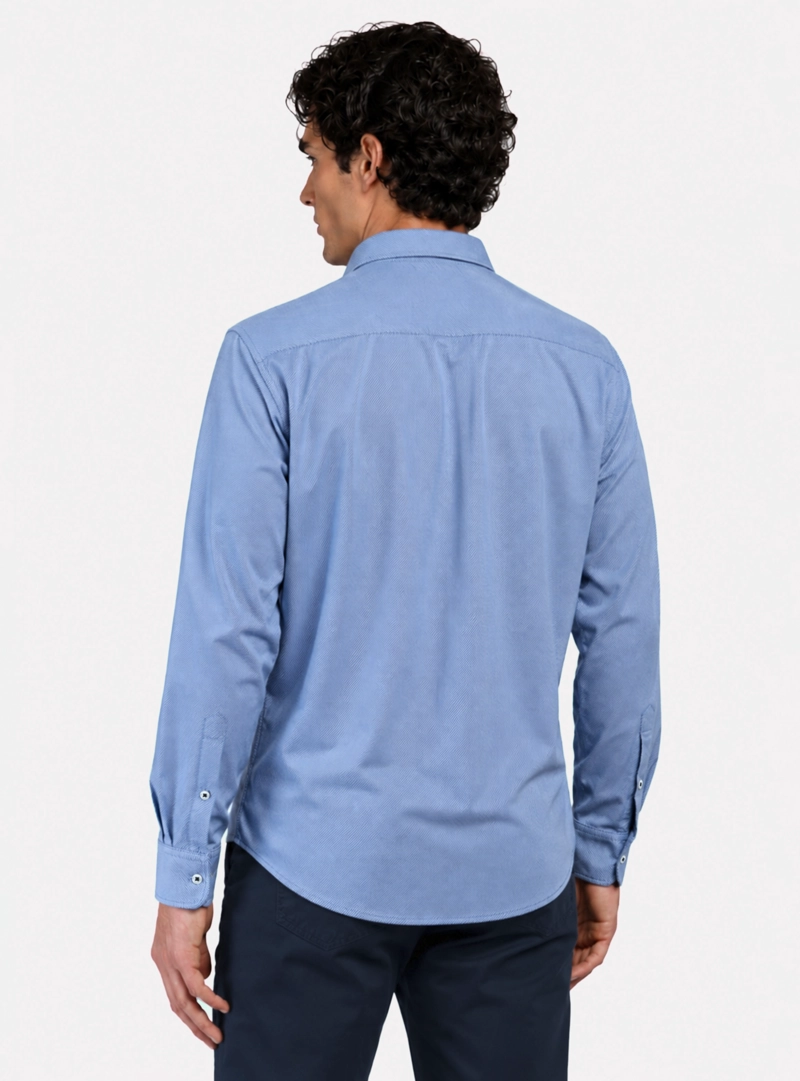 CAMISA SPANDEX NON IRON REGULAR FIT AZUL ARROW - 2