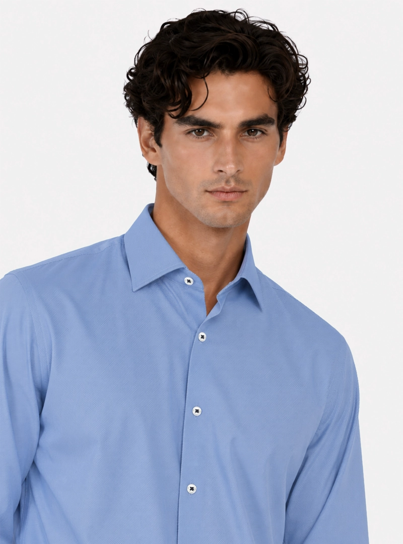CAMISA SPANDEX NON IRON REGULAR FIT AZUL ARROW - 3