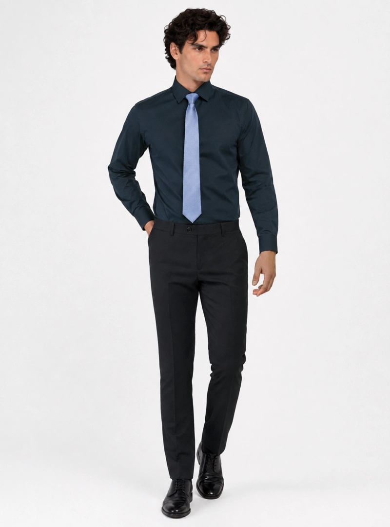 CAMISA FORMAL SPANDEX SLIM FIT AZUL MARINO ARROW - 5