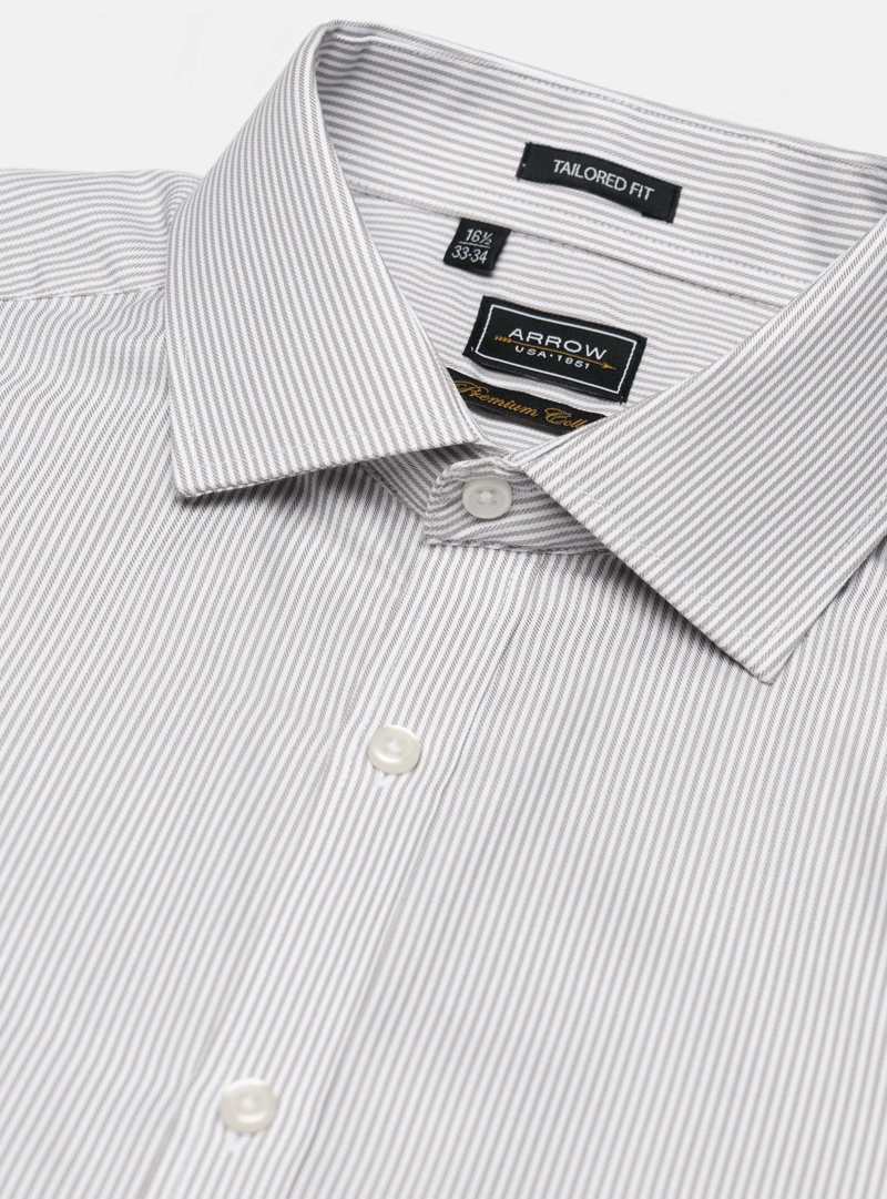 CAMISA FORMAL A RAYAS TAILORED FIT GRIS ARROW - 2