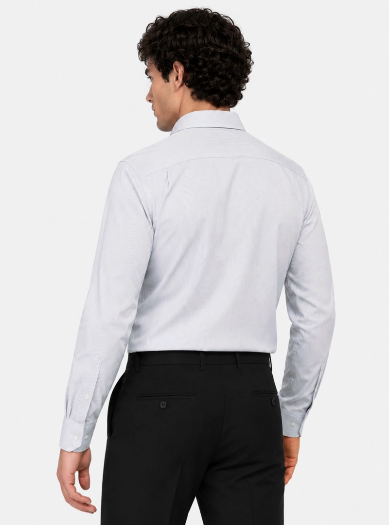 CAMISA FORMAL A RAYAS TAILORED FIT GRIS ARROW - 3