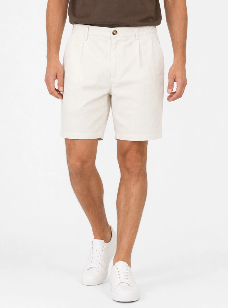 BERMUDA LINO ALGODON REGULAR FIT CREMA ARROW - 1