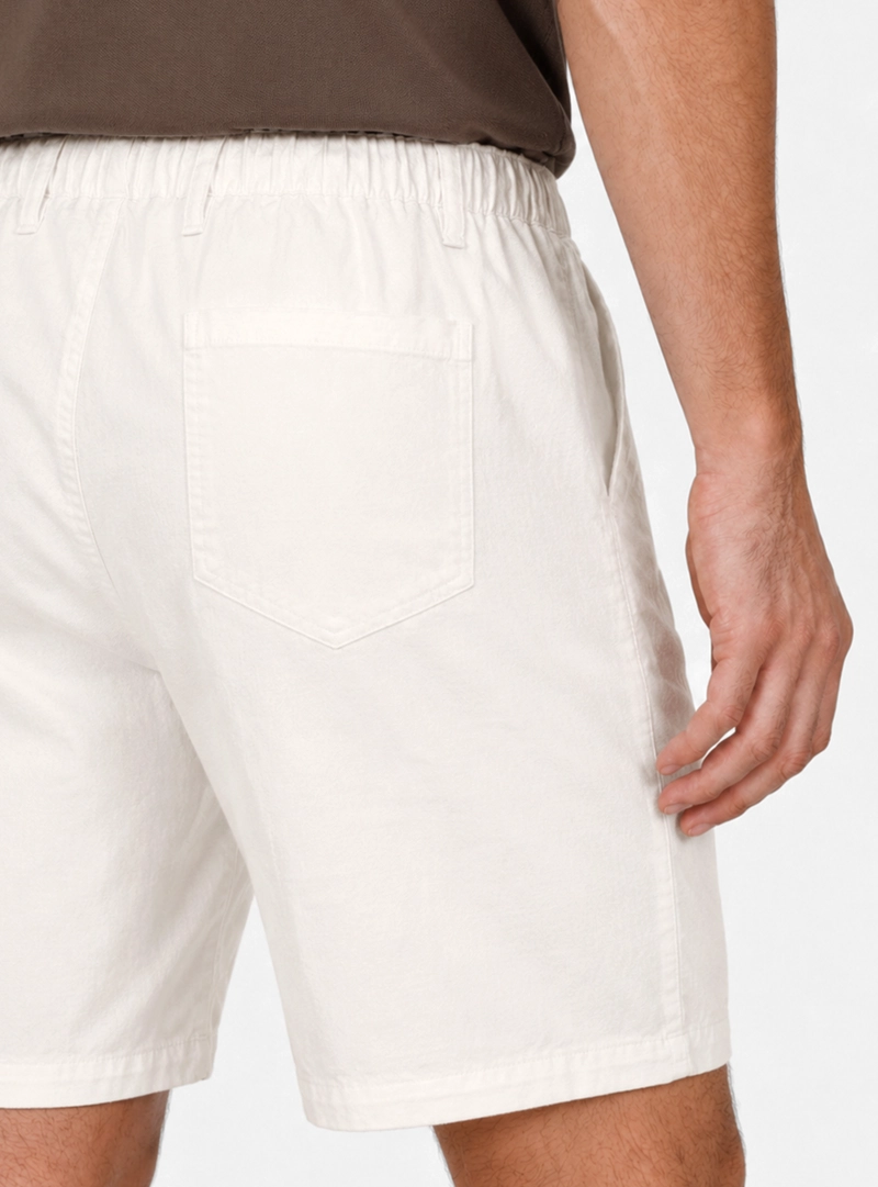 BERMUDA LINO ALGODON REGULAR FIT CREMA ARROW - 3