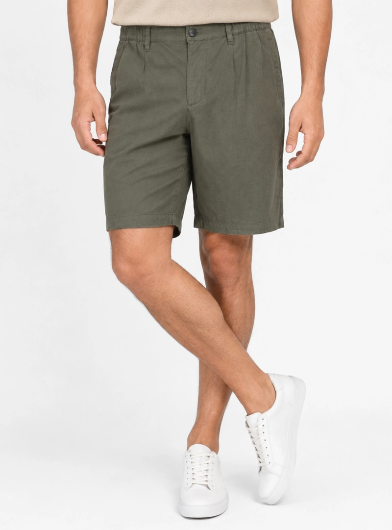 BERMUDA LINO ALGODON REGULAR FIT VERDE ARROW - 1