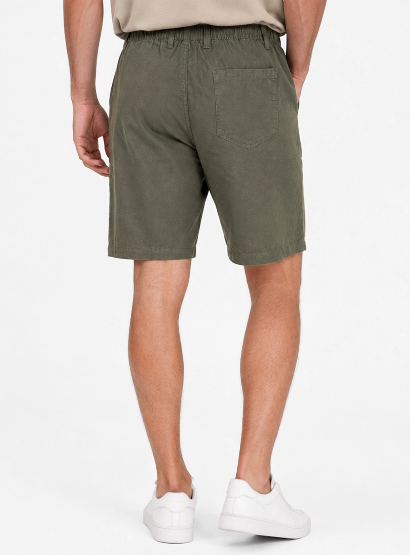 BERMUDA LINO ALGODON REGULAR FIT VERDE ARROW - 2