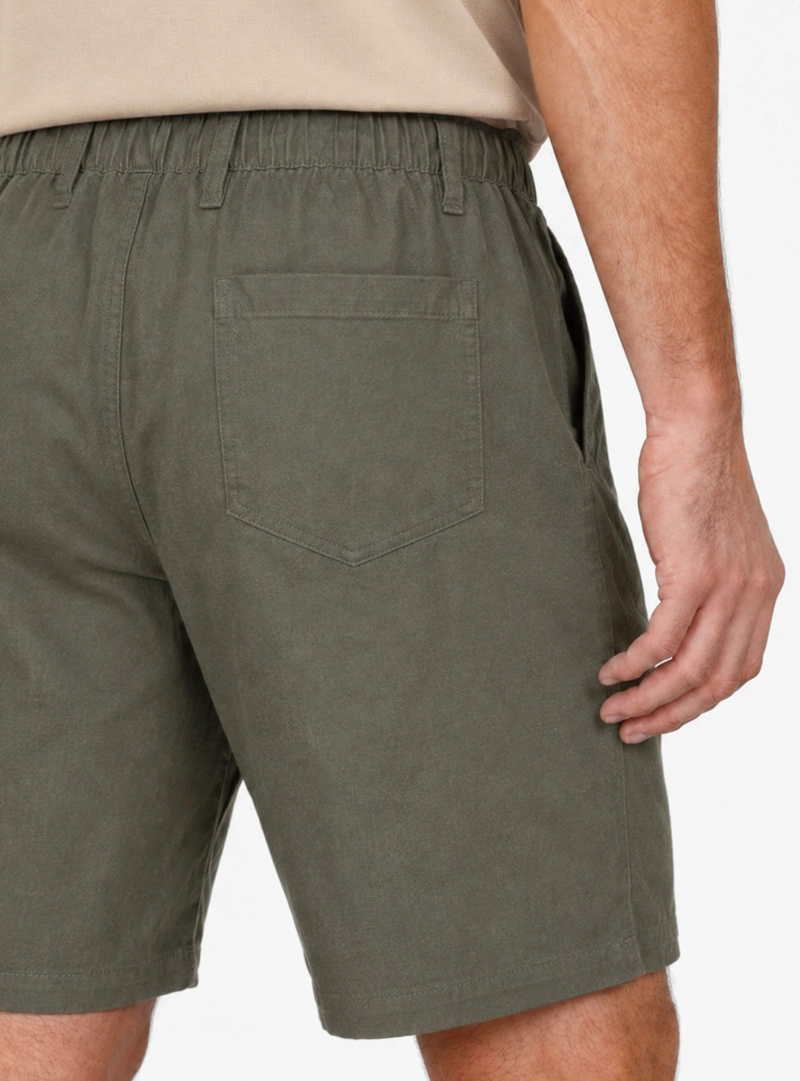 BERMUDA LINO ALGODON REGULAR FIT VERDE ARROW - 3
