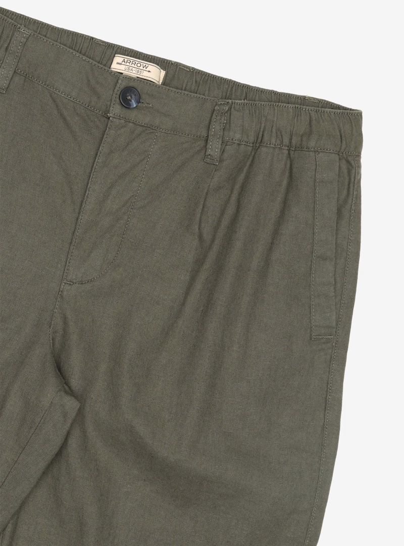 BERMUDA LINO ALGODON REGULAR FIT VERDE ARROW - 5