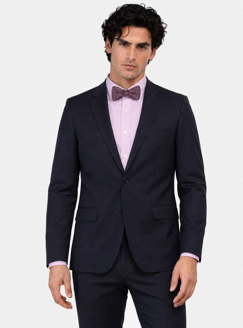 TRAJE LANA TEXTURADO TAILORED FIT AZUL MARINO ARROW - 3