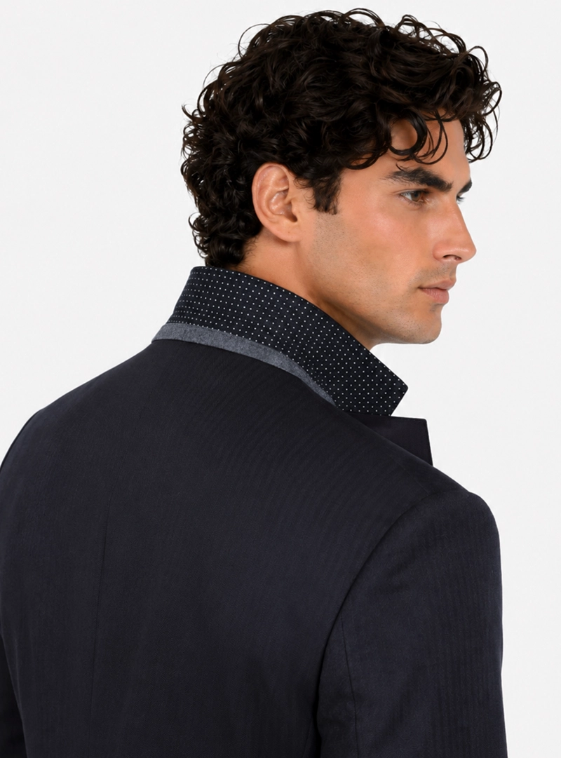 TRAJE LANA TEXTURADO TAILORED FIT AZUL MARINO ARROW - 6