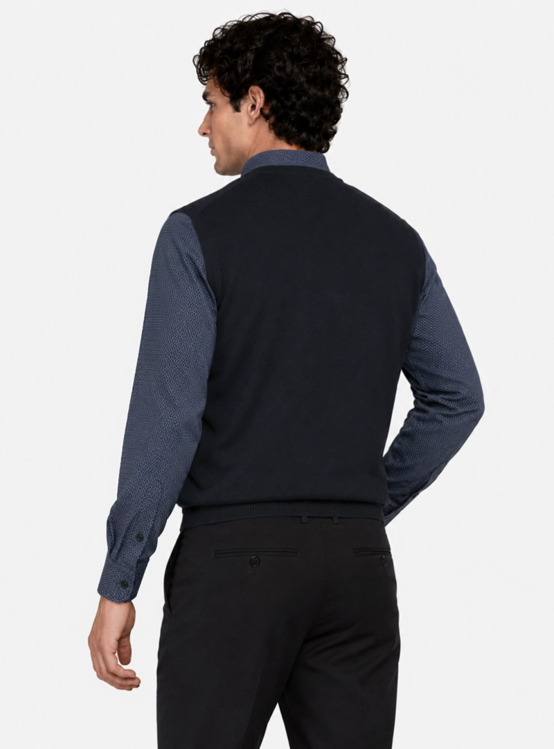 SWEATER SIN MANGAS REGULAR FIT AZUL MARINO ARROW - 2