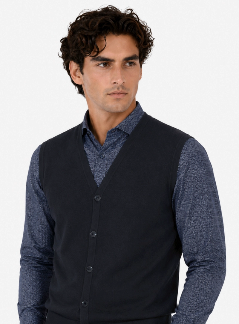 SWEATER SIN MANGAS REGULAR FIT AZUL MARINO ARROW - 3