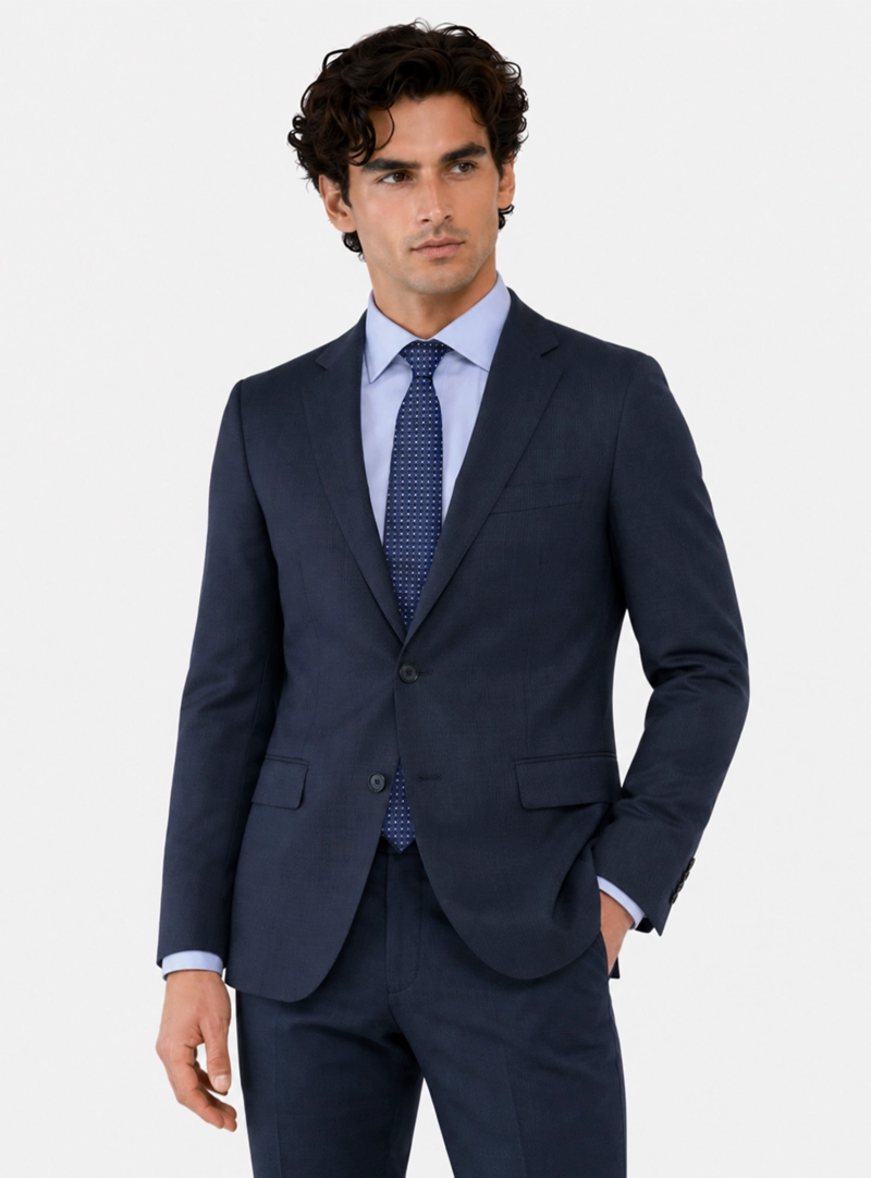 TRAJE LANA TEXTURADO TAILORED FIT AZUL ARROW - 3
