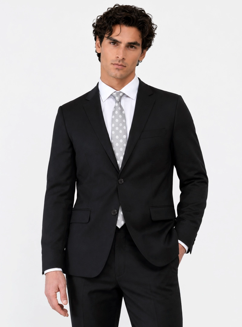 TRAJE LANA TEXTURADO TAILORED FIT NEGRO ARROW - 3