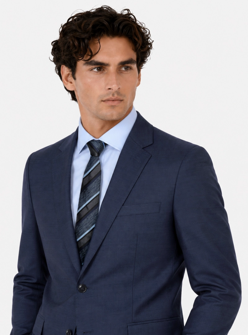 TRAJE LANA TEXTURADO TAILORED FIT AZUL ARROW - 4