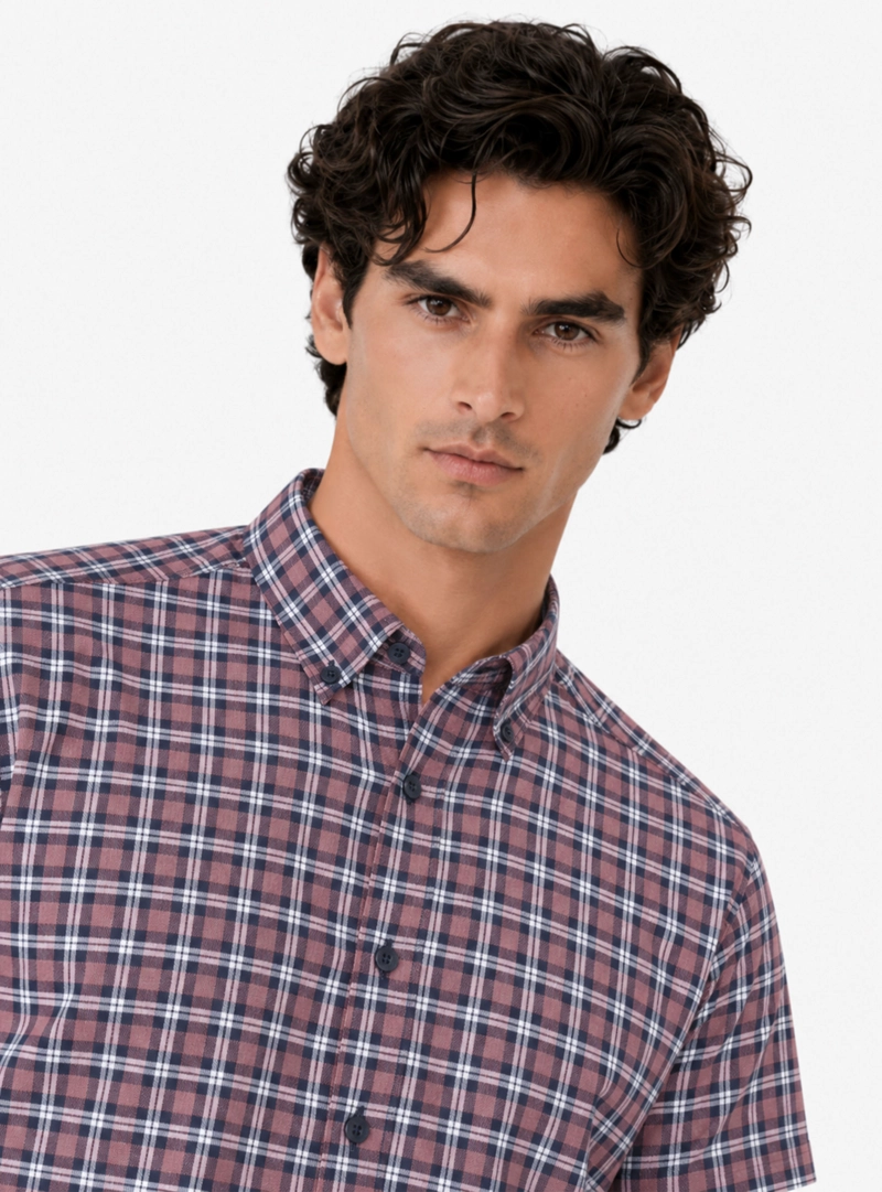 CAMISA A CUADROS REGULAR FIT ROJO ARROW - 3
