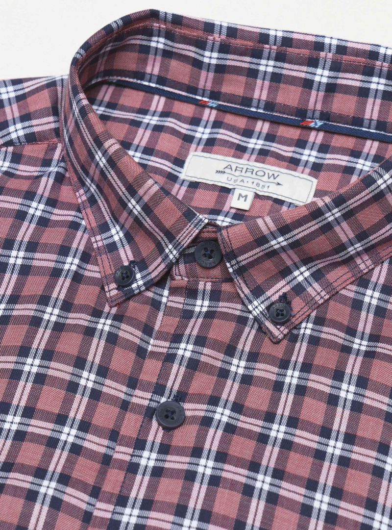 CAMISA A CUADROS REGULAR FIT ROJO ARROW - 6