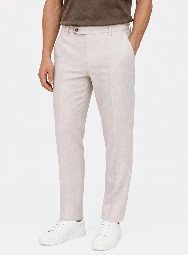 PANTALON LINO REGULAR FIT BEIGE ARROW - 1