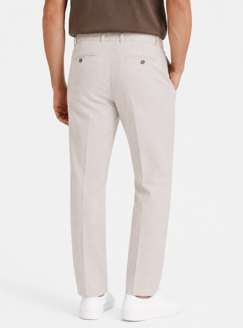 PANTALON LINO REGULAR FIT BEIGE ARROW - 2
