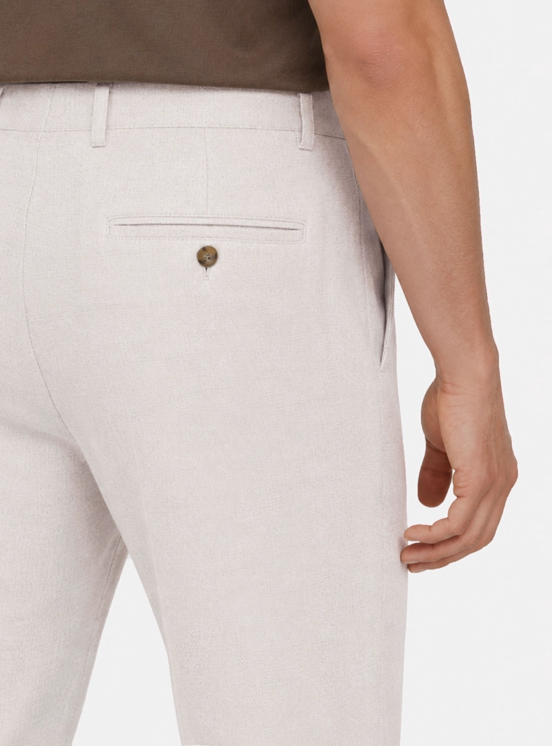 PANTALON LINO REGULAR FIT BEIGE ARROW - 3