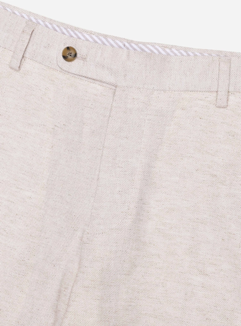 PANTALON LINO REGULAR FIT BEIGE ARROW - 5