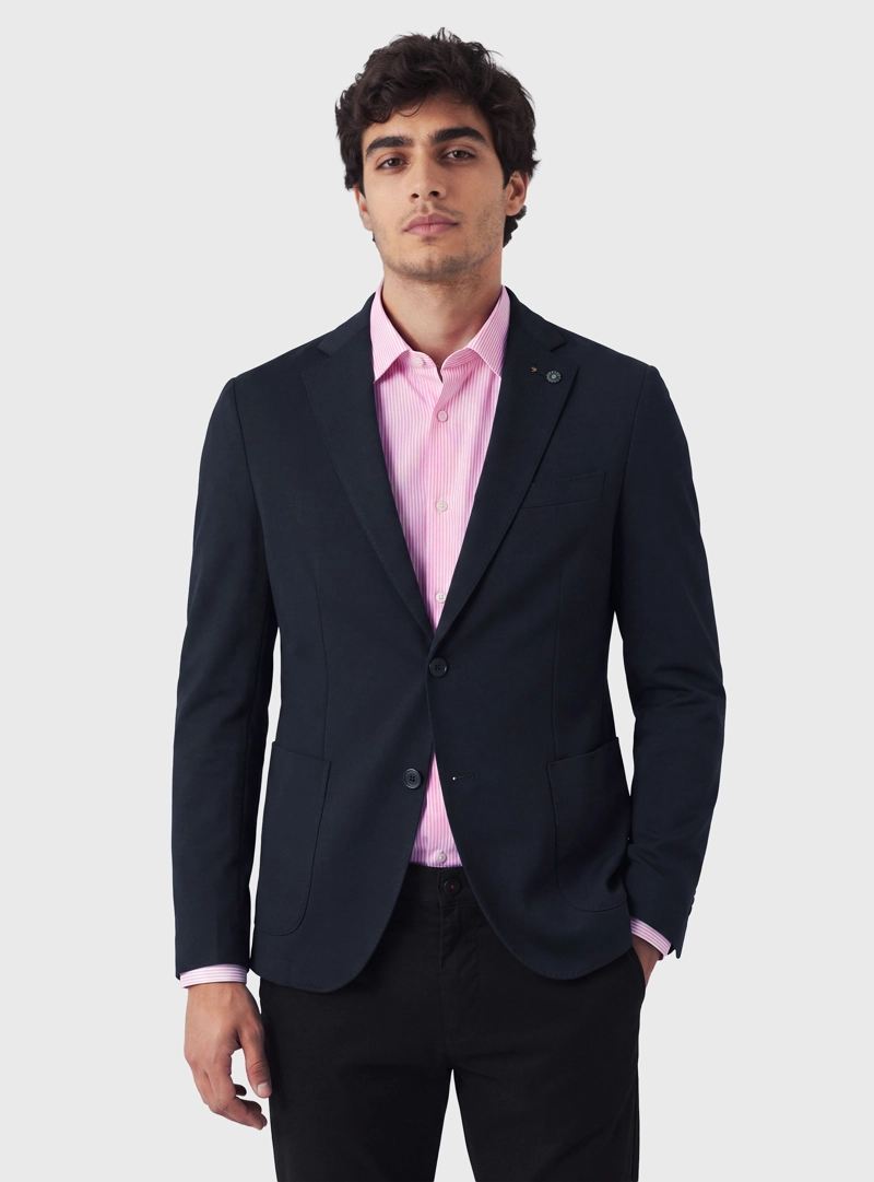BLAZER LISO SPANDEX TAILORED FIT AZUL ARROW - 1