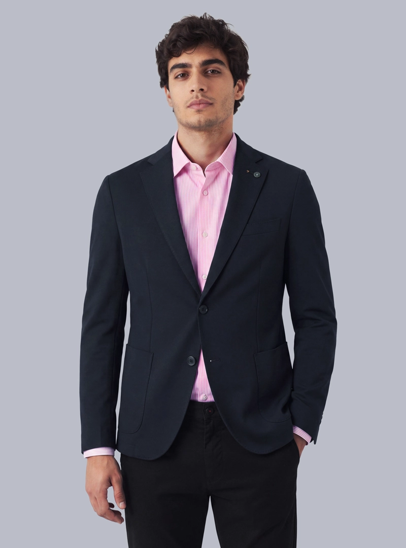 BLAZER LISO SPANDEX TAILORED FIT AZUL ARROW - 1