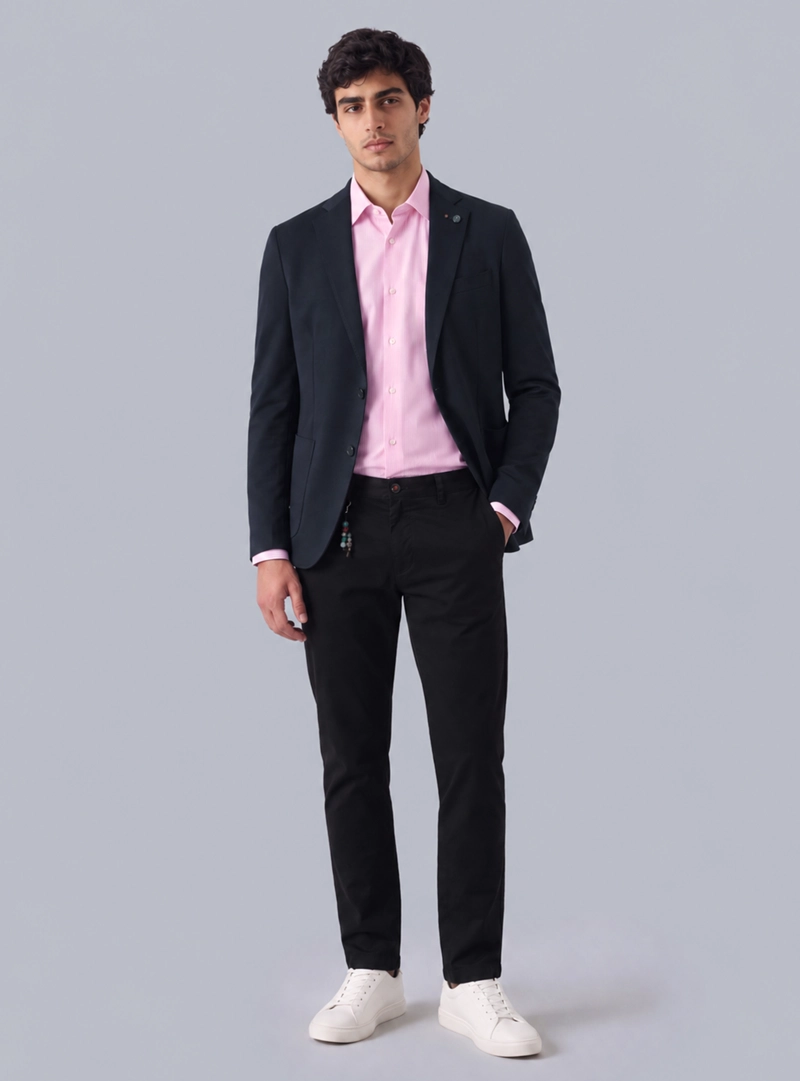 BLAZER LISO SPANDEX TAILORED FIT AZUL ARROW - 4