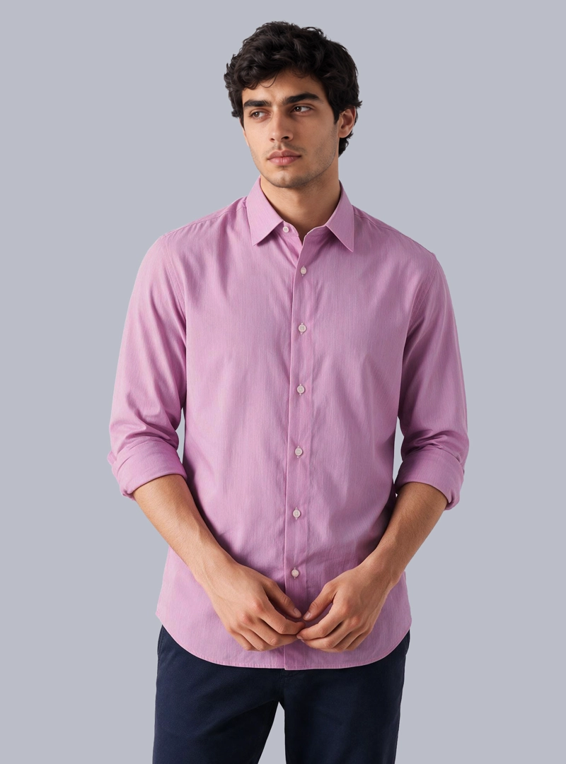 CAMISA LISA SPANDEX SLIM FIT FUCSIA ARROW - 1