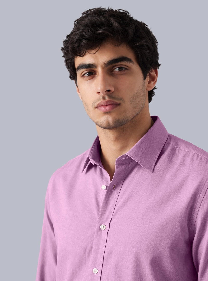 CAMISA LISA SPANDEX SLIM FIT FUCSIA ARROW - 3