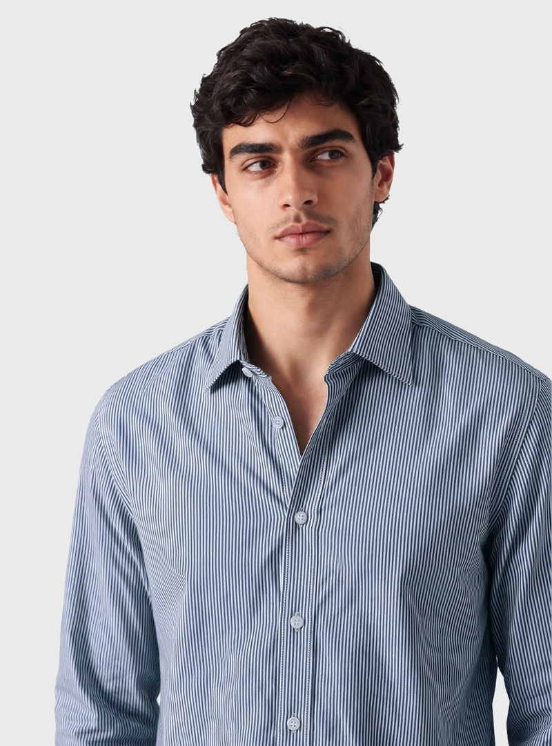 CAMISA A RAYAS SPANDEX SLIM FIT AZUL ARROW - 3