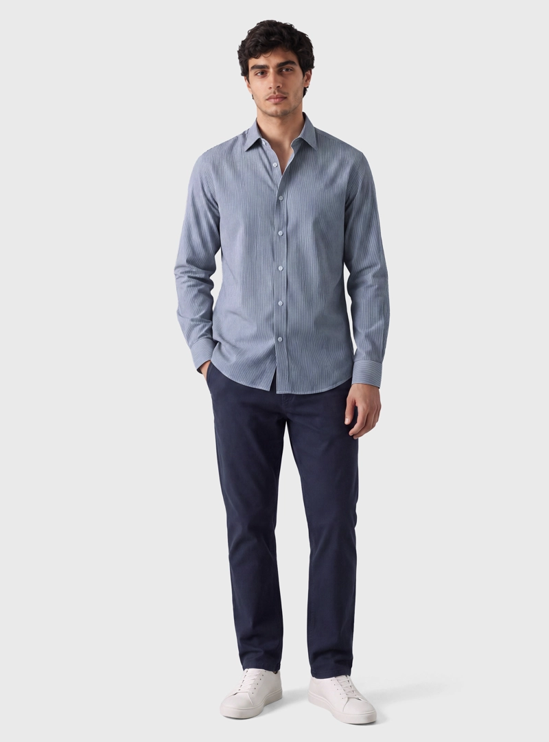 CAMISA A RAYAS SPANDEX SLIM FIT AZUL ARROW - 4