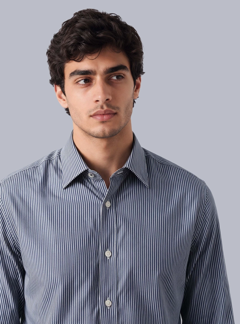 CAMISA A RAYAS SLIM FIT AZUL ARROW - 3