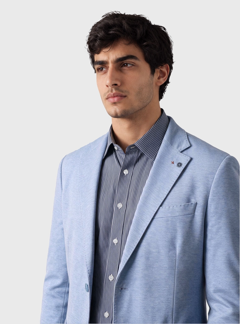 BLAZER POLI VISCOSA SPANDEX TAILORED FIT CELESTE ARROW - 3