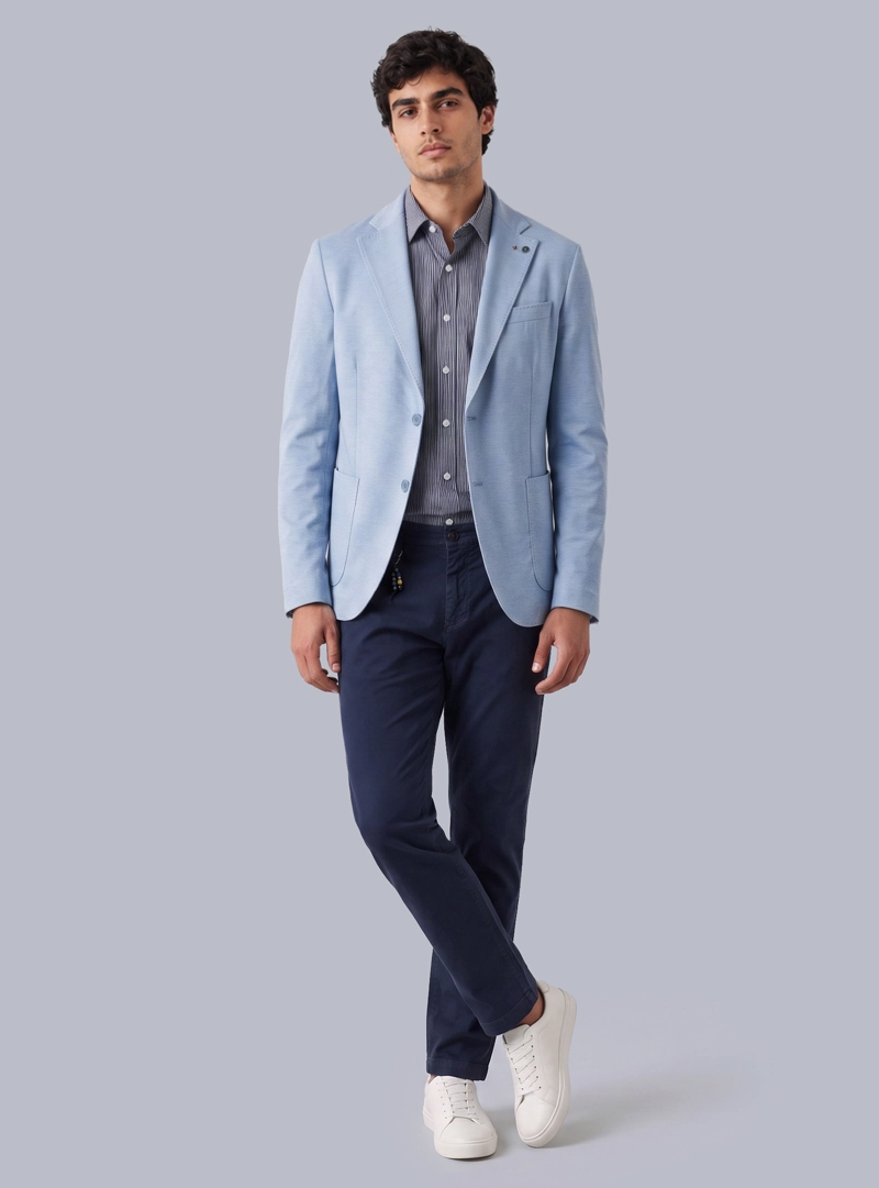 BLAZER POLI VISCOSA SPANDEX TAILORED FIT CELESTE ARROW - 4